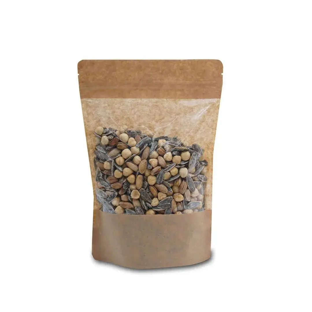 Geniş Pencereli Kraft Doypack 1 kg 20x30+5 cm