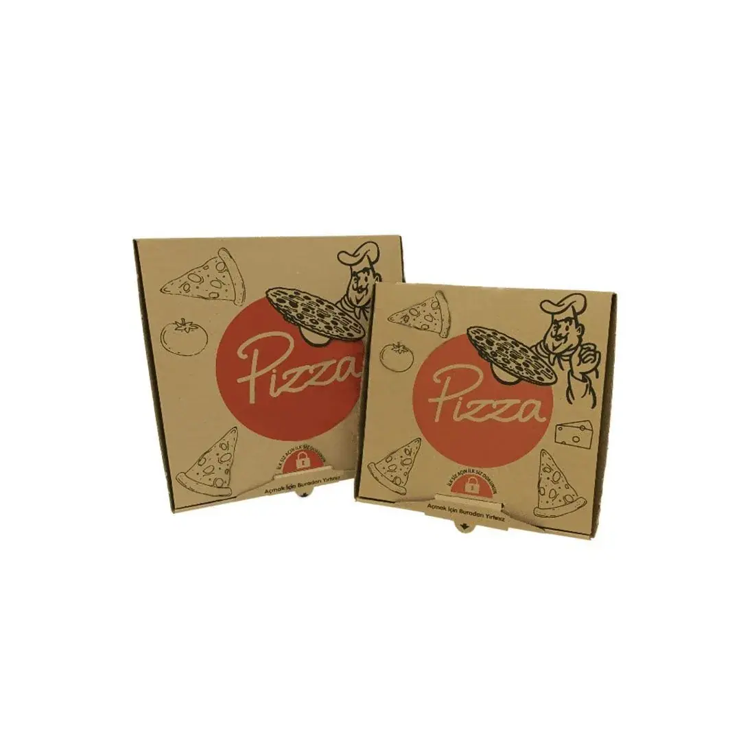 Kilitli Baskılı Pizza Kutusu 28x28x4 cm