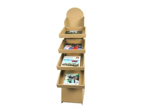 Beyaz Karton Stand Tek Raflı 56x24,5x154 cm