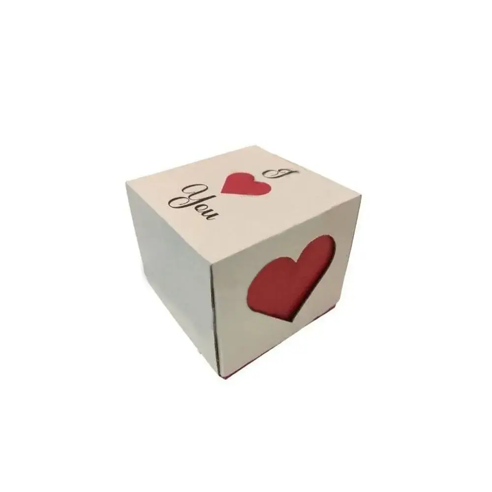 Kalp Kesimli Kapaklı Kutu 16x16x15 cm