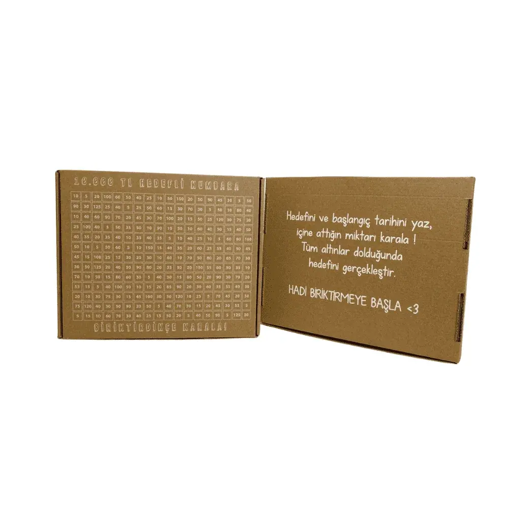 Karton Kumbara 10 Bin TL Hedefli 27,5x22,5x7,5 cm