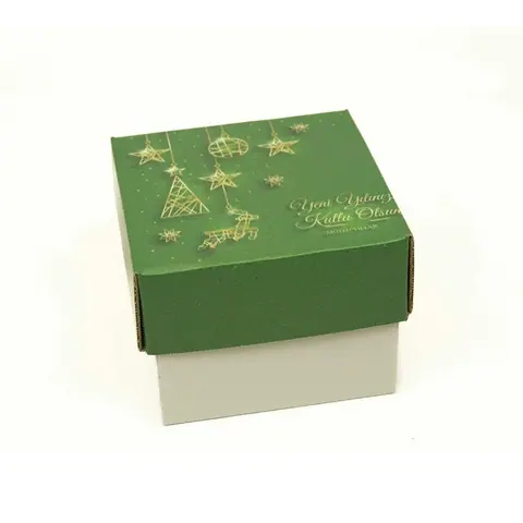 Yeni Yıl Hediye Kutusu 10x8,5x8,5 cm