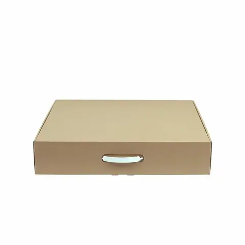 Plastik Kulplu Esmer Çanta Kutu 42x36x10 cm